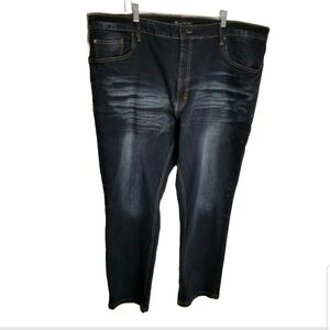 Marc Ecko Jeans Men's 46x30 Cut & Sew Stretch Dark Wash Blue Denim Straight Leg